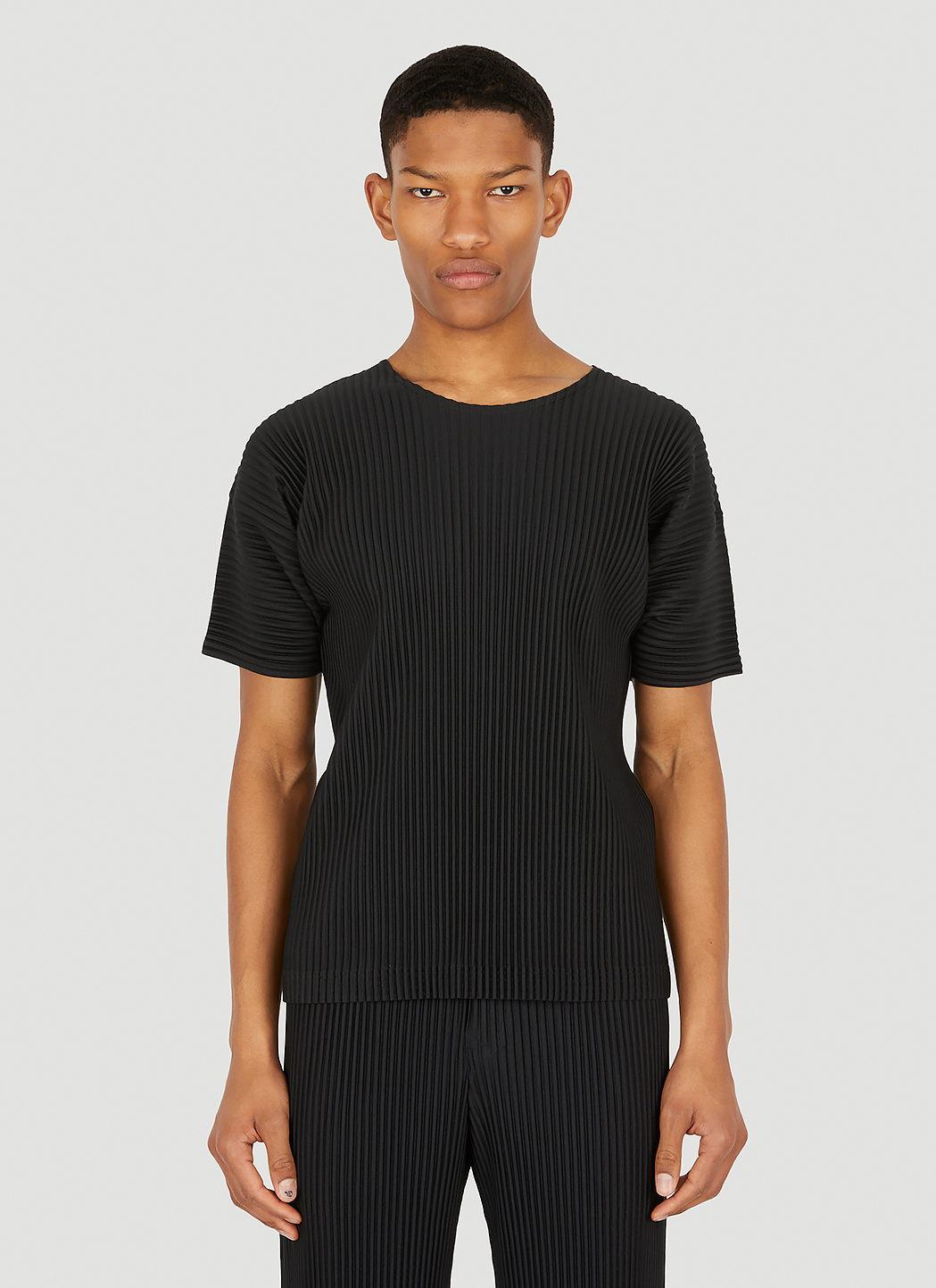 Homme Pliss Issey Miyake Pliss Short Sleeved T Shirt in Black