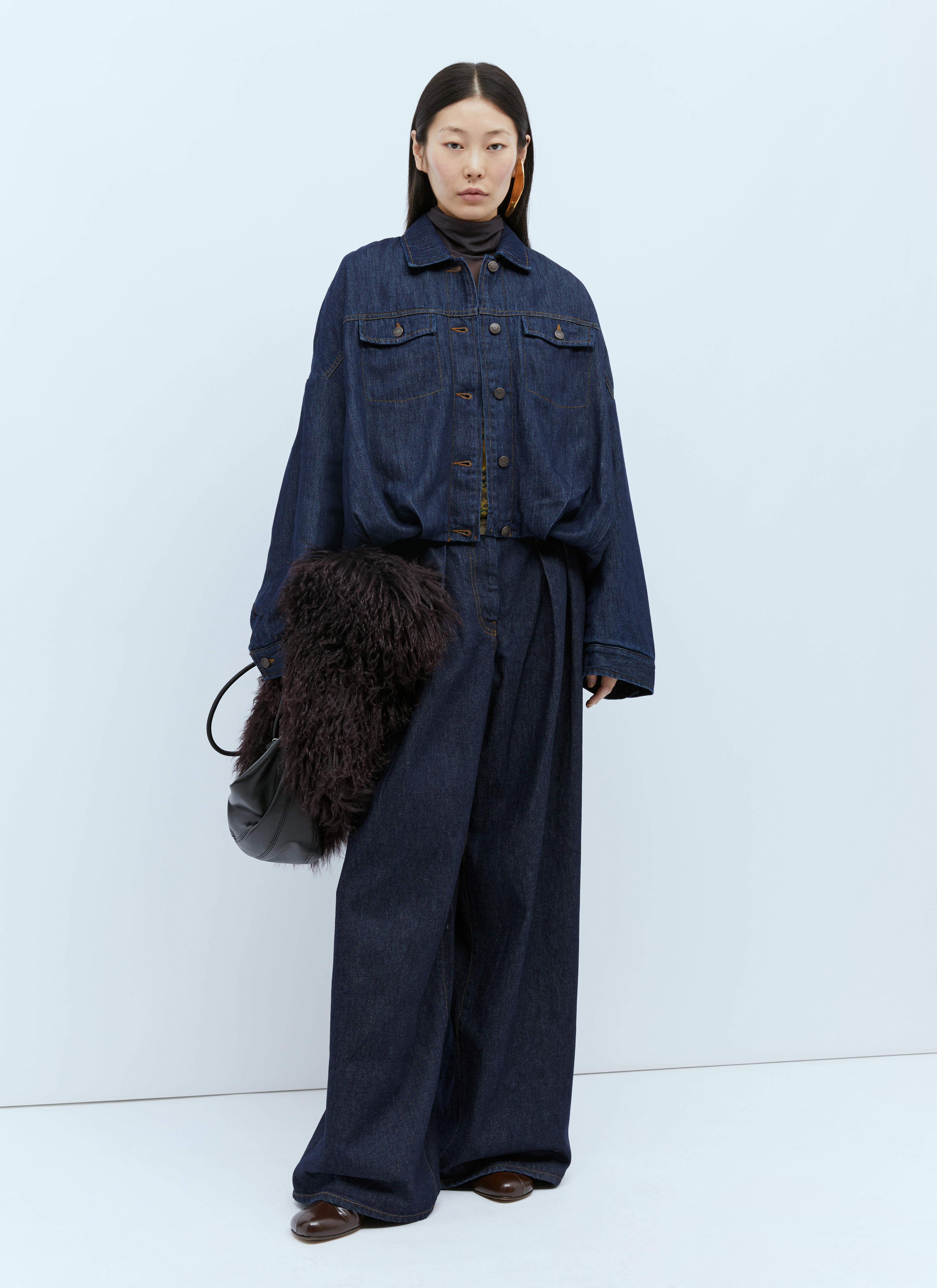 Dries Van Noten Women's Balloon Denim Jacket in Blue | LN-CC®