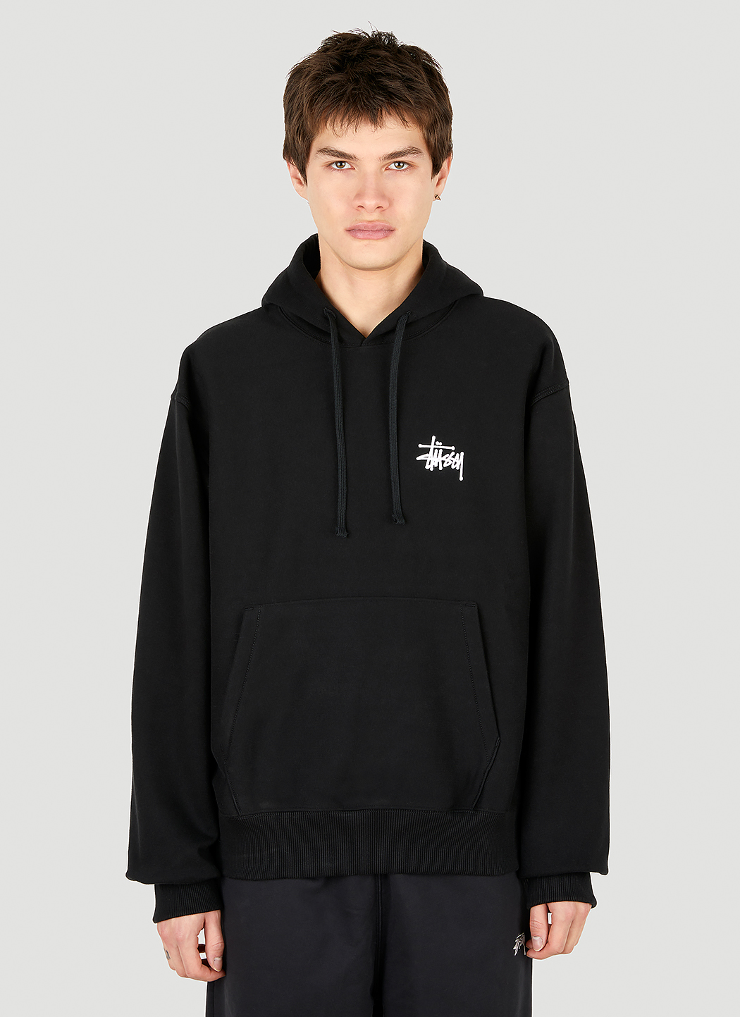 Stüssy Basic Logo Hooded Sweatshirt in Black | LN-CC®