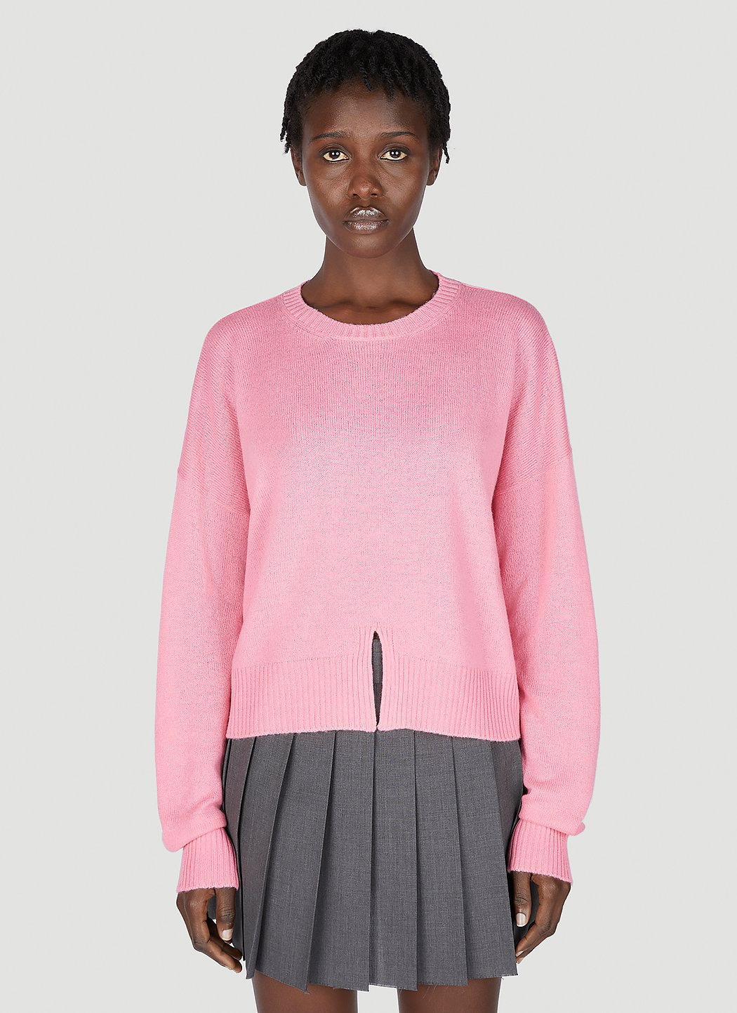 Miu Miu Logo Intarsia Sweater in Pink LN CC