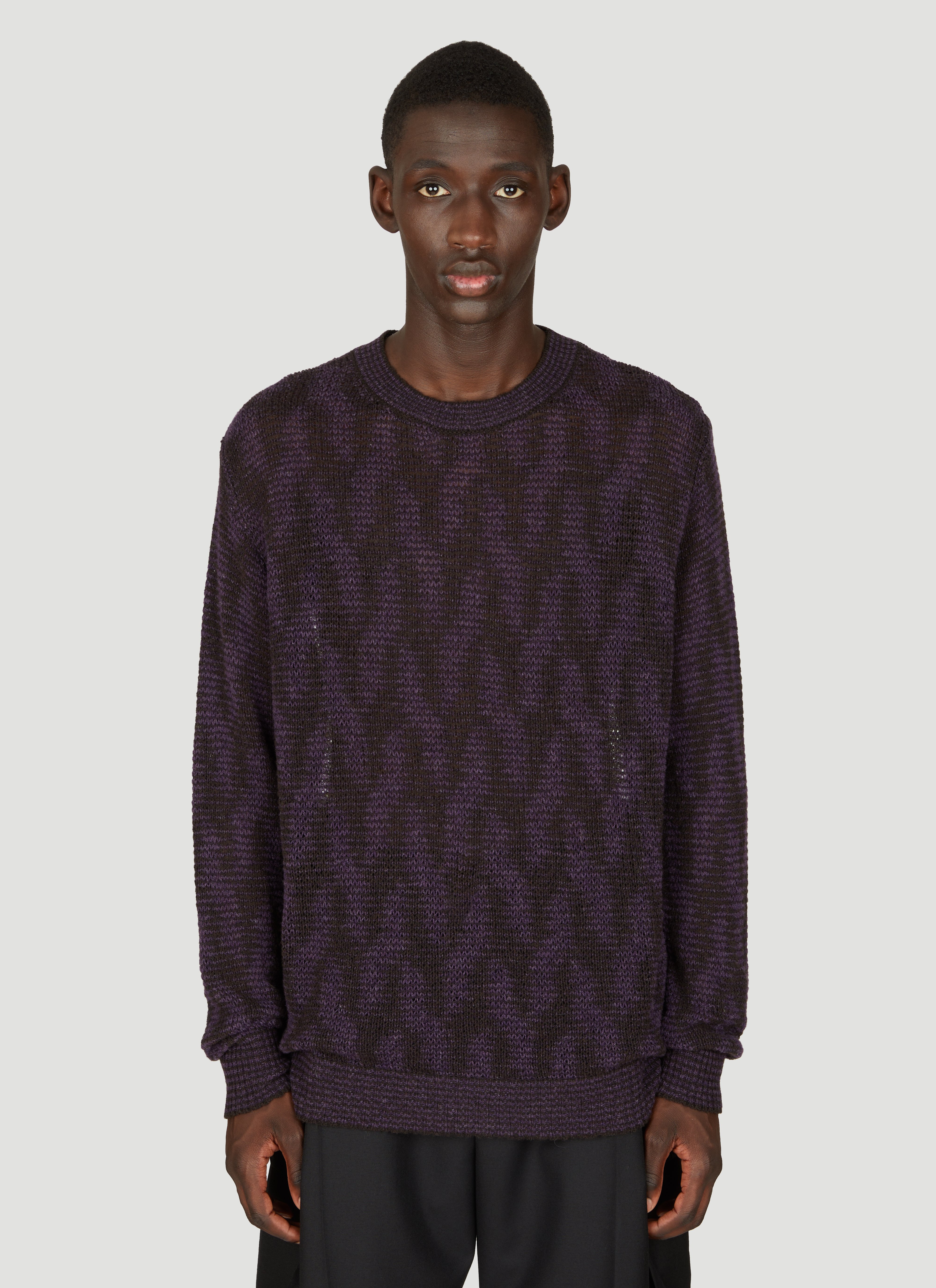 Dries Van Noten Jacquard Knit Sweater in Purple | LN-CC®