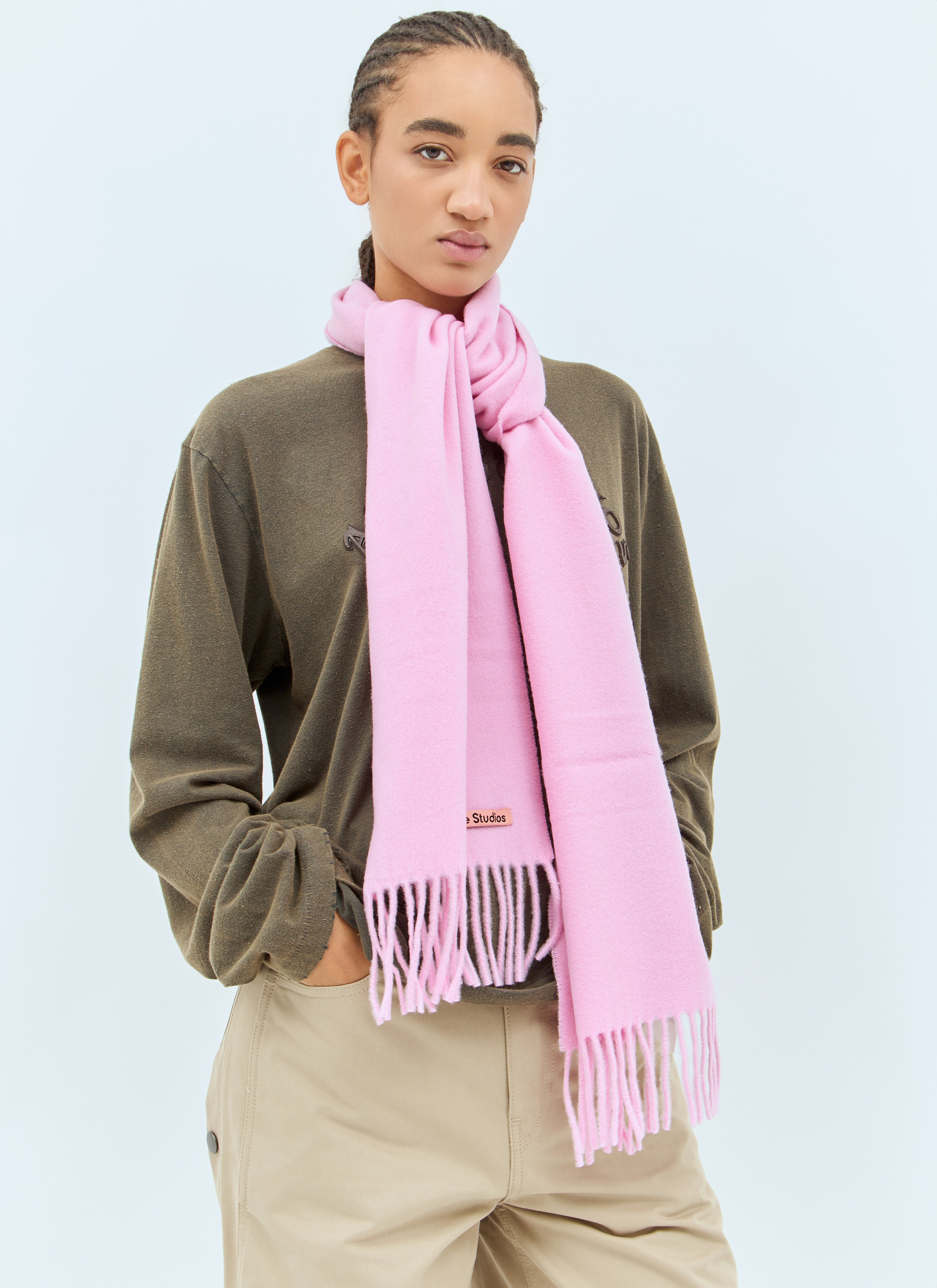 Skinny Fringe Wool Scarf