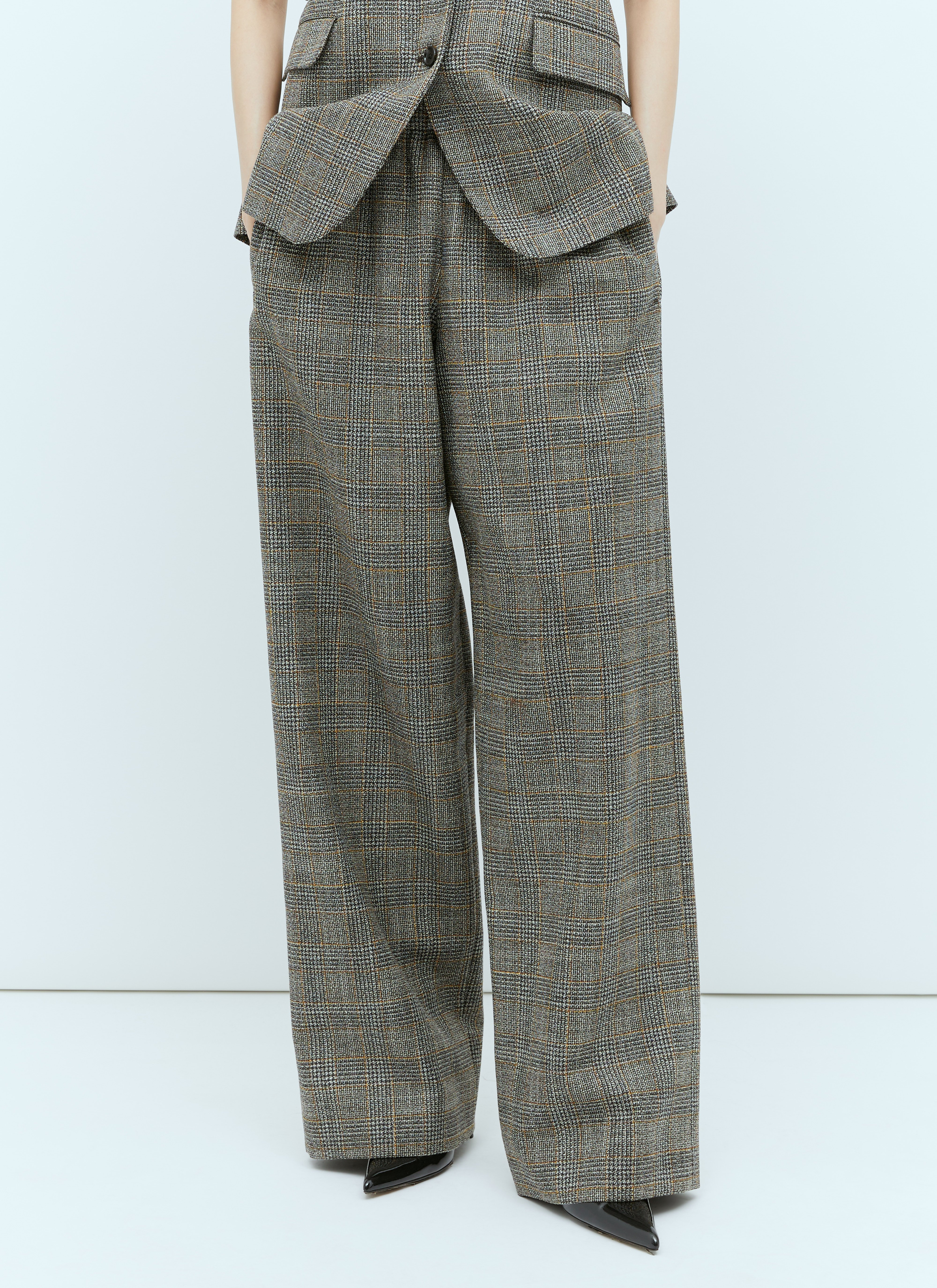 Gucci Women's' Prince Of Wales Wool Pants in Grey | LN-CC®