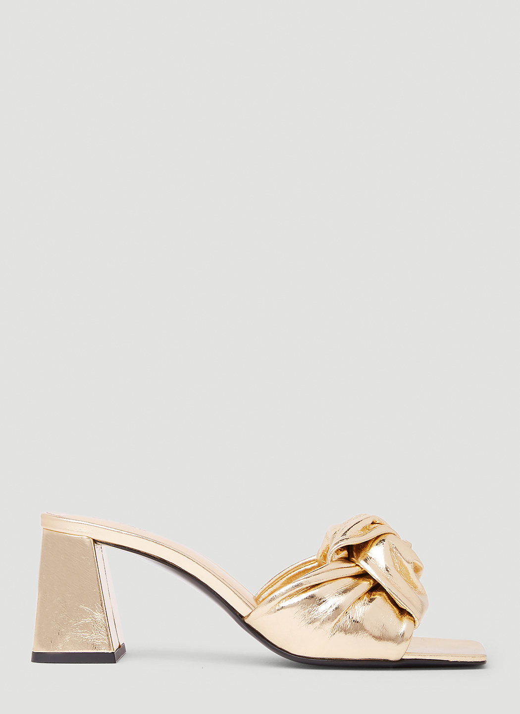 BY FAR Lamar Parchment Heeled Sandals in Gold | LN-CC®