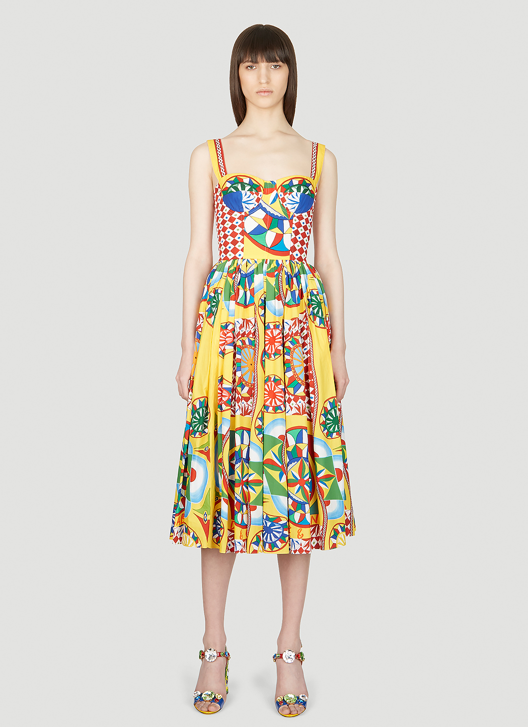 Dolce and gabbana outlet tile print dress