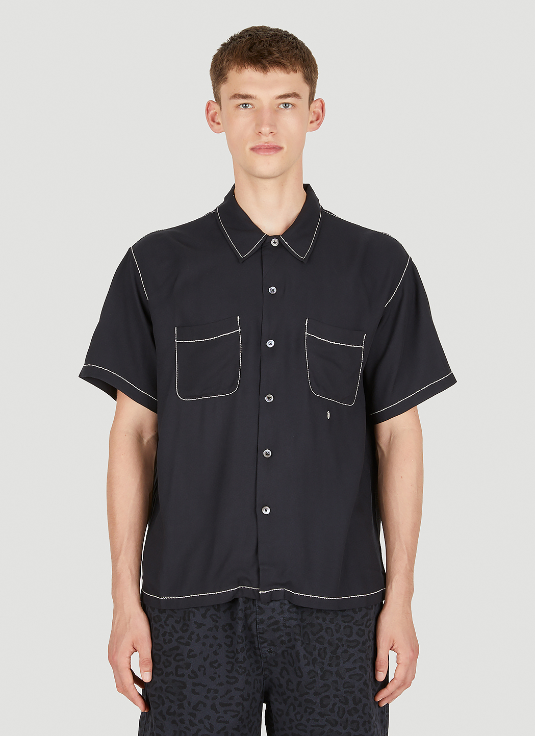 Stüssy Contrast Pick Stitched Shirt in Black | LN-CC®