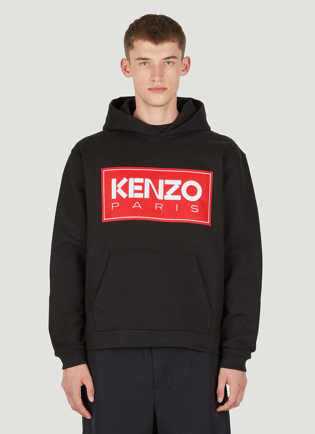 Kenzo Logo Print Hooded Sweatshirt in Blue LN CC