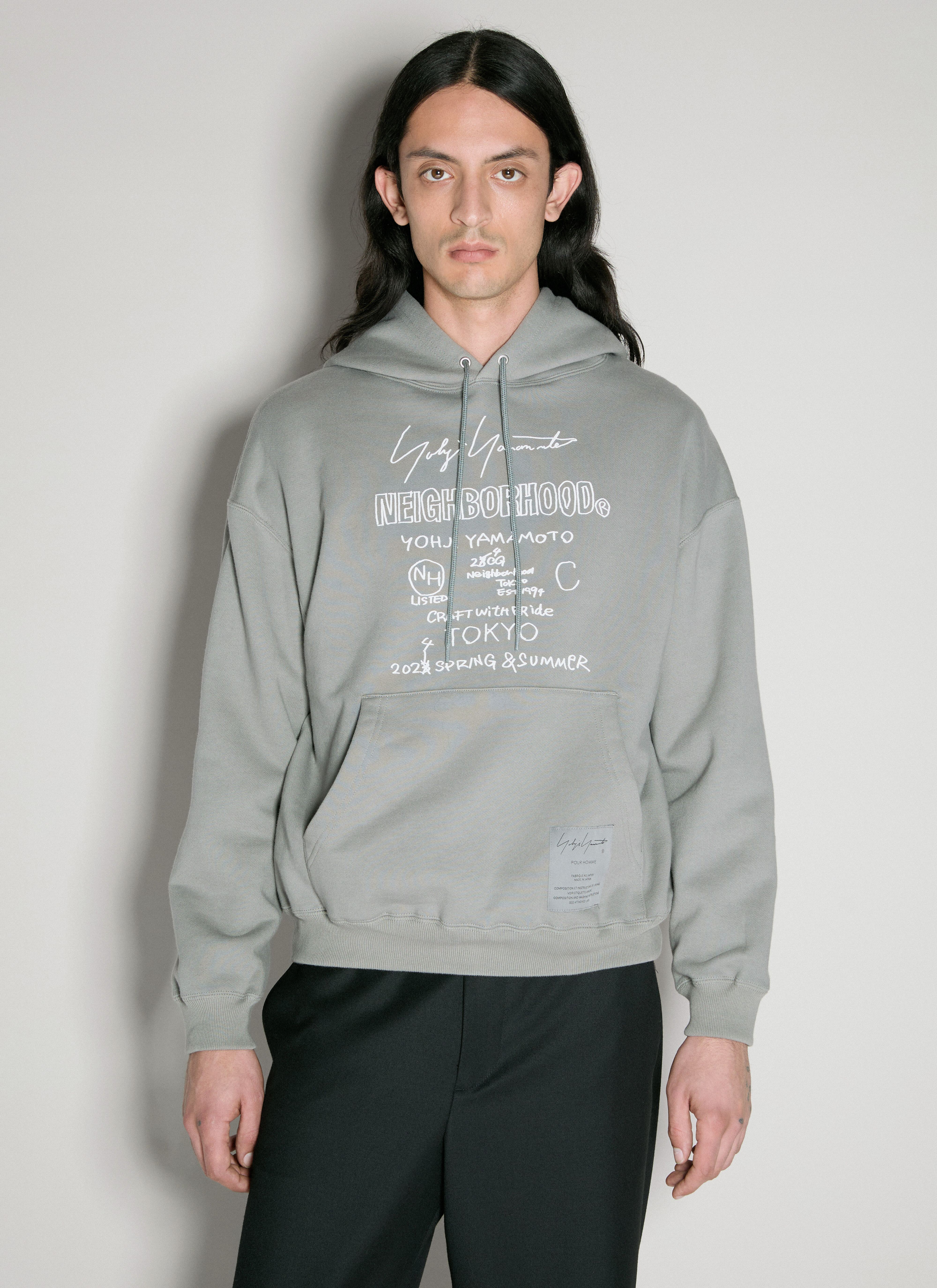 Yohji Yamamoto x Neighborhood Men's' Neighborhood Hooded Sweatshirt in Grey  | LN-CC®