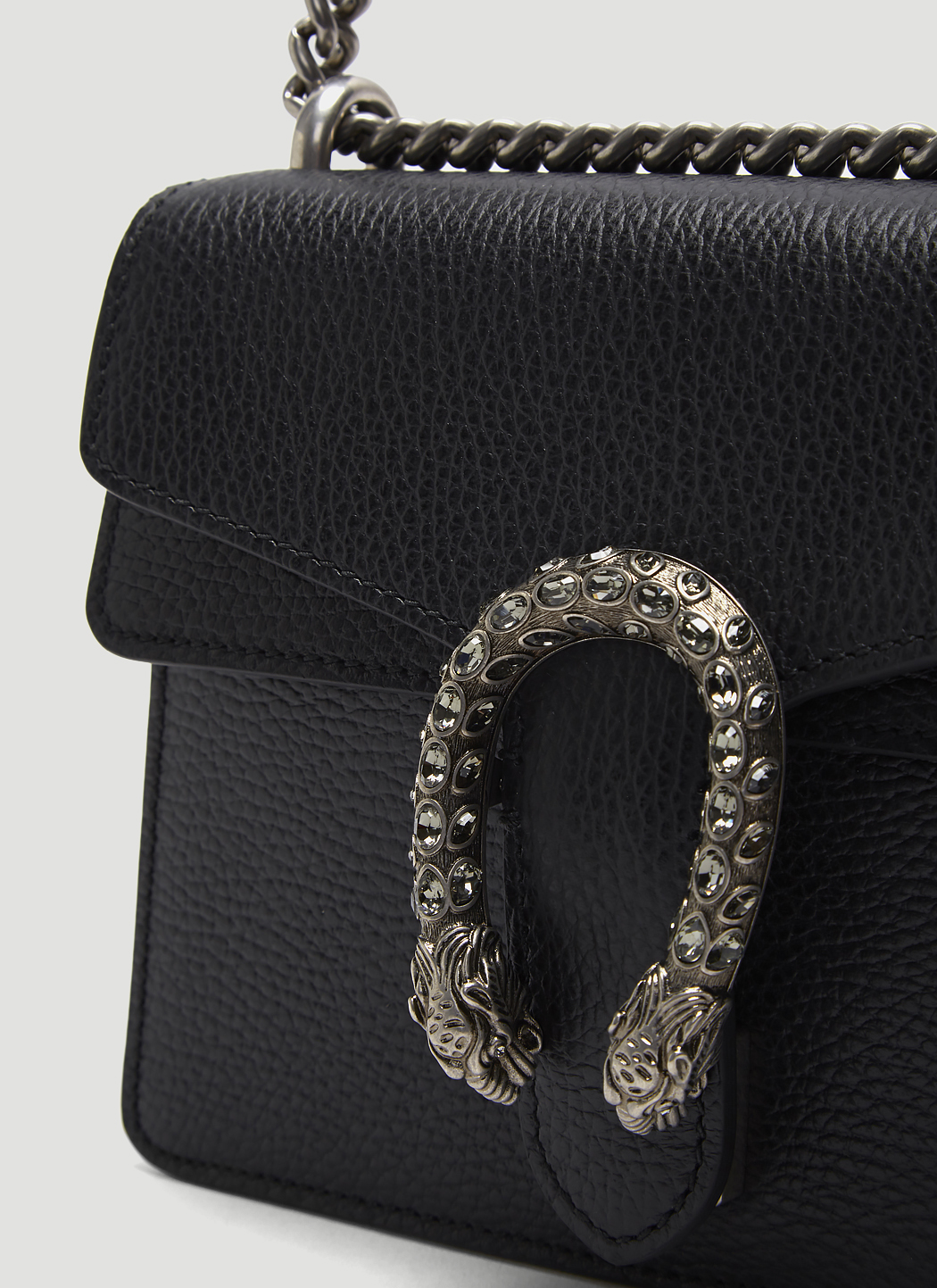 Gucci Women's Dionysus Mini Swarovski Tiger Head Crossbody Bag in Black ...