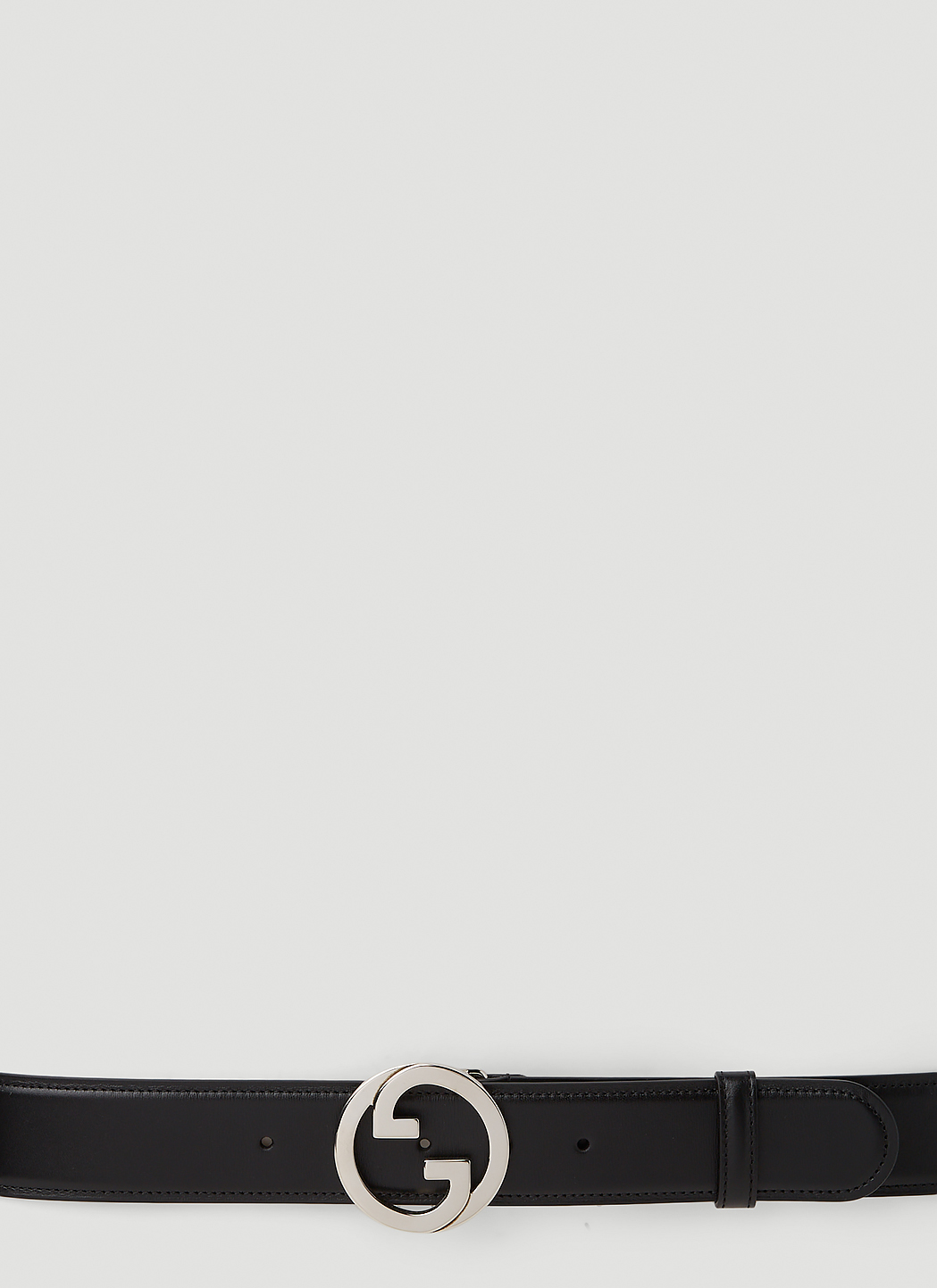 Saint Laurent Triple-loop Pebbled-leather Belt in Black for Men