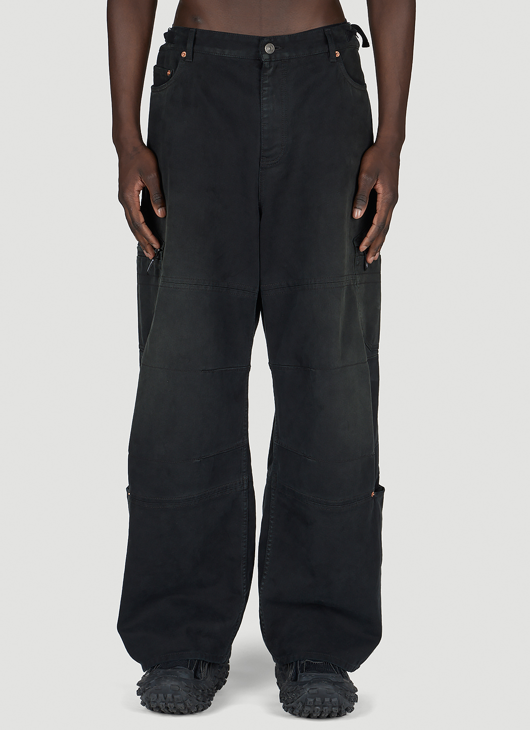 Black Cargo-pocket wide-leg jeans, Balenciaga