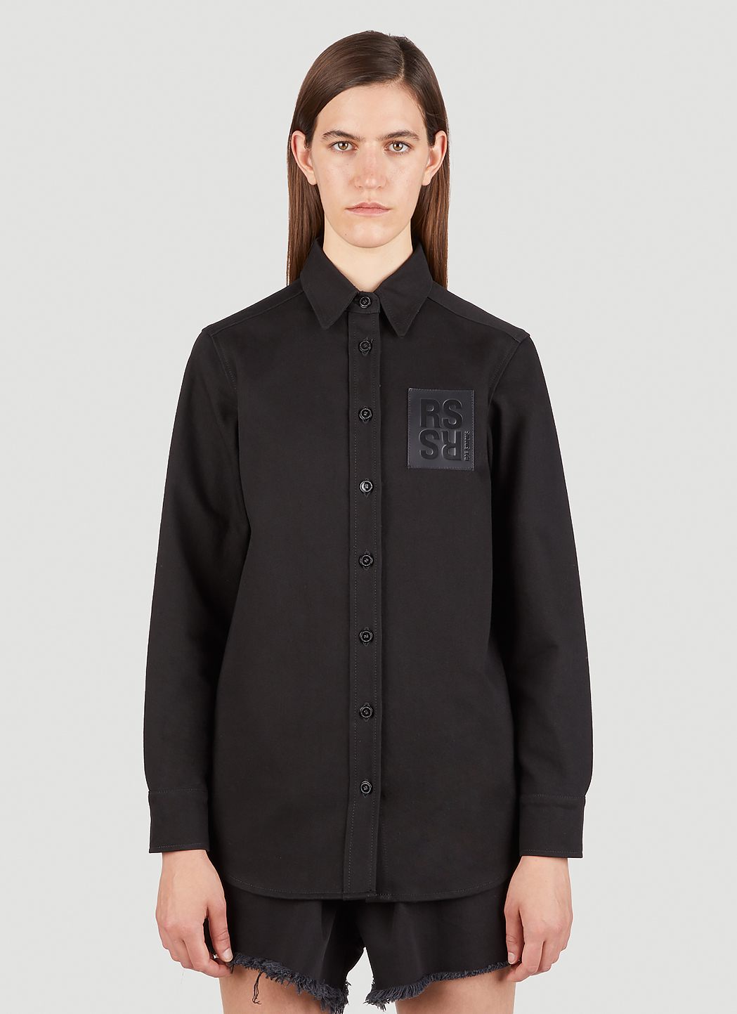 Raf Simons Logo Patch Shirt in Black | LN-CC
