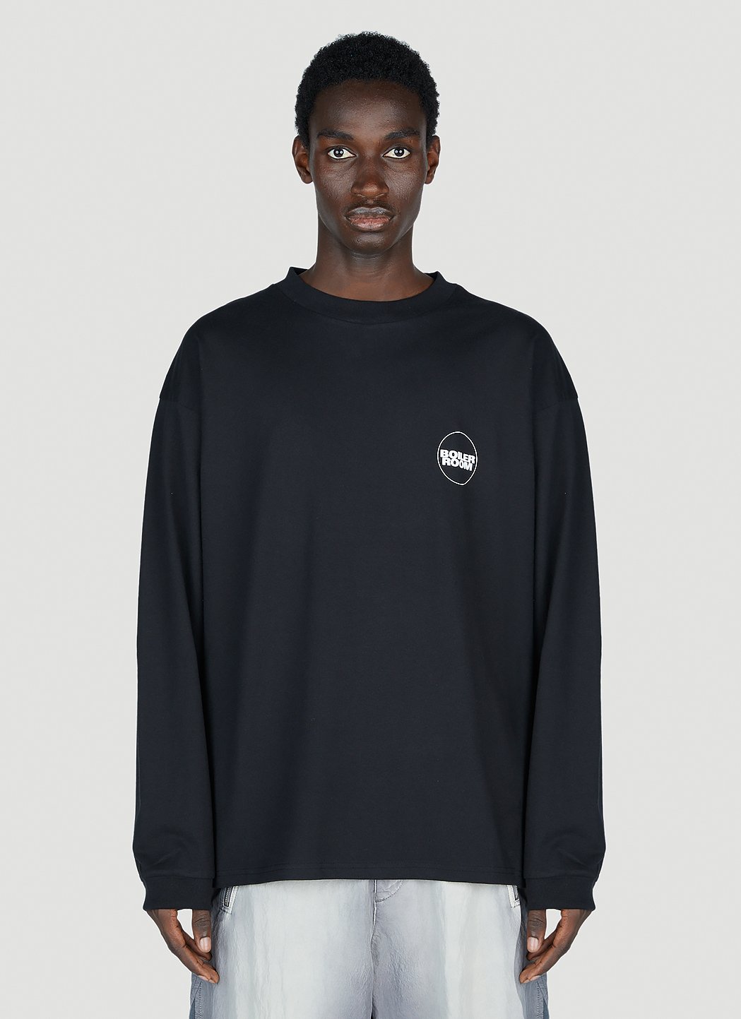 Boiler Room Logo Long Sleeve T-Shirt in Black | LN-CC®