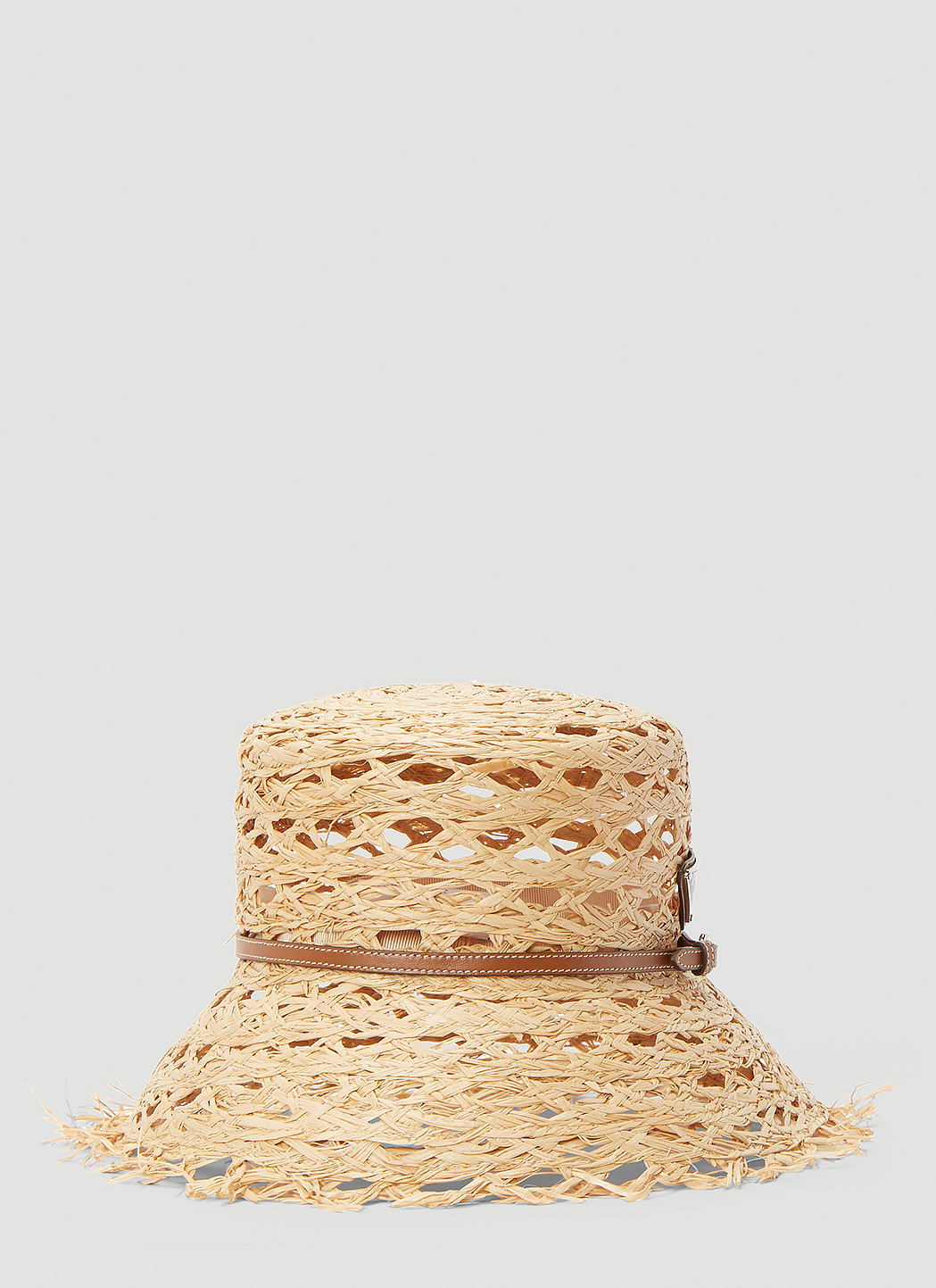 prada bucket hat straw